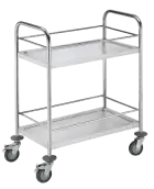 MOBILE 25 vozík 2-policový s ohrádkou, 810x710x410 mm, nerez